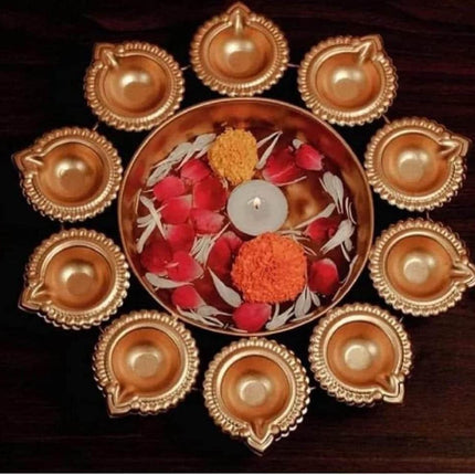 Round Diya Urli 10in with Gift Box