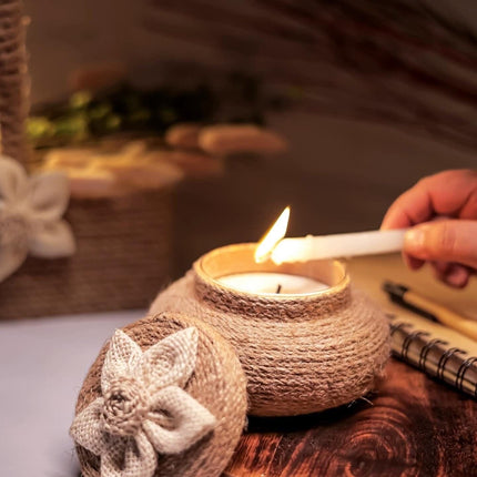 Jute Candle Jar with Basil & Mint