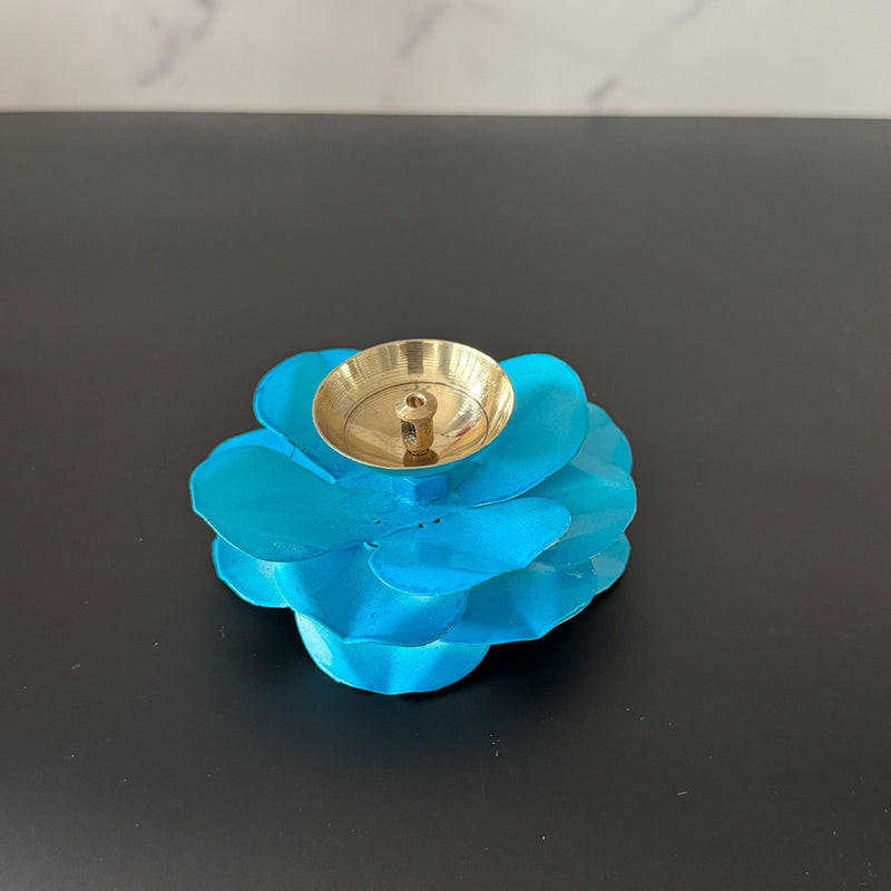 Brass Diya in Rose Design