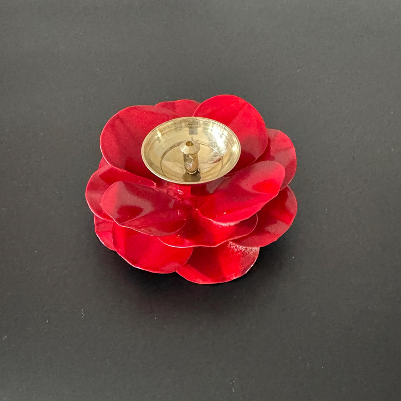 Brass Diya in Rose Design