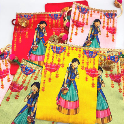 5pcs Indian Girl Return Gift Bags