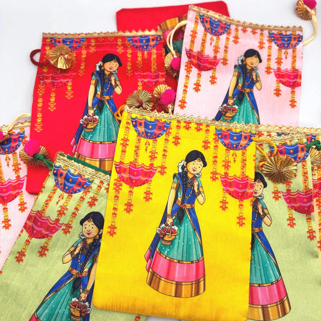 5pcs Indian Girl Return Gift Bags