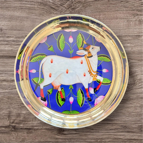 Silver Plated Pichwai Tray 6in
