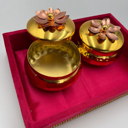Dry Fruits/ Candy Boxes in Velvet Tray