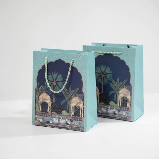 10pcs Premium Gift Bags Garden Palace (Pichwai) Design