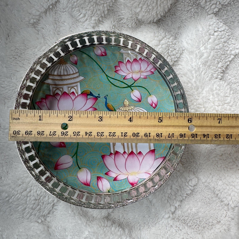 Silver Plated Pichwai Tray 6in