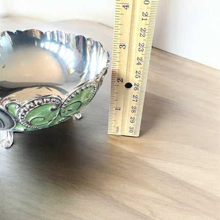 5in Pastel Green German Silver Bowl with Gift Box