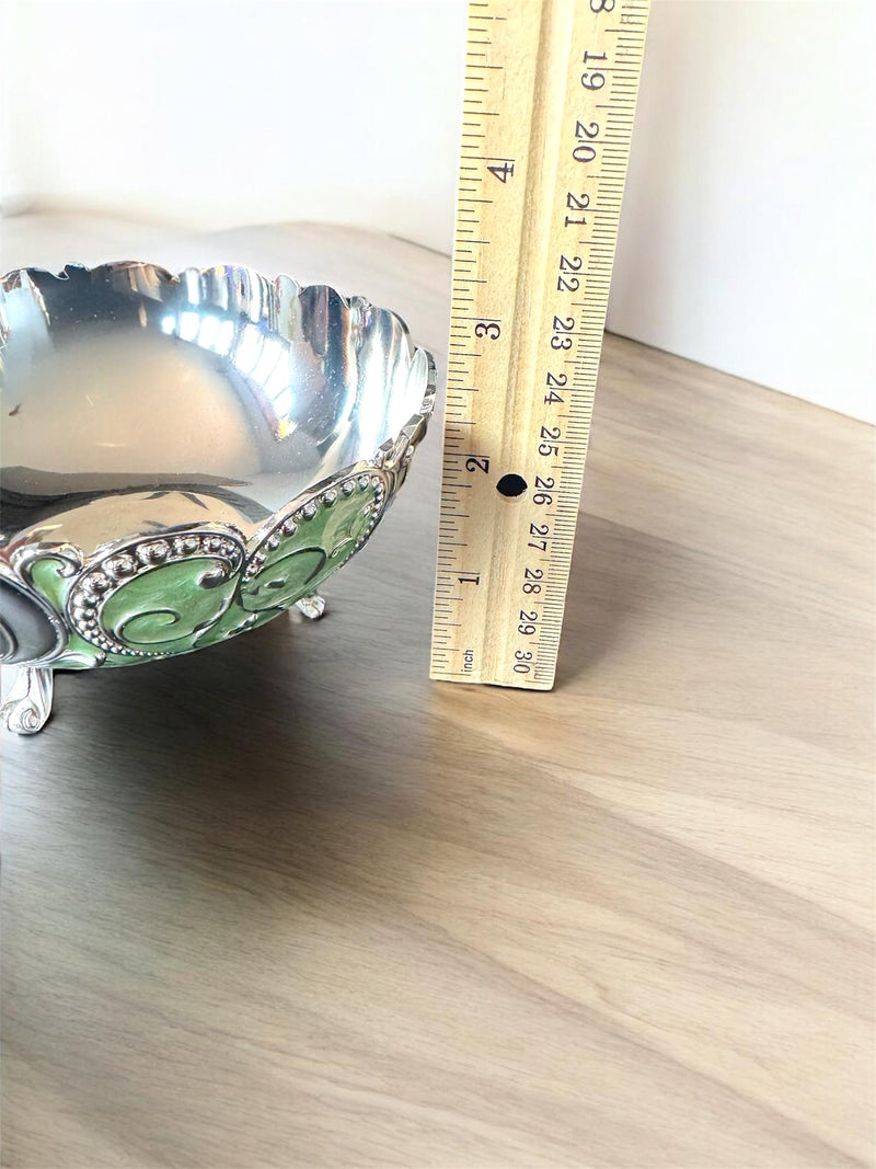 5in Pastel Green German Silver Bowl with Gift Box