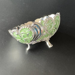 5in Pastel Green German Silver Bowl with Gift Box