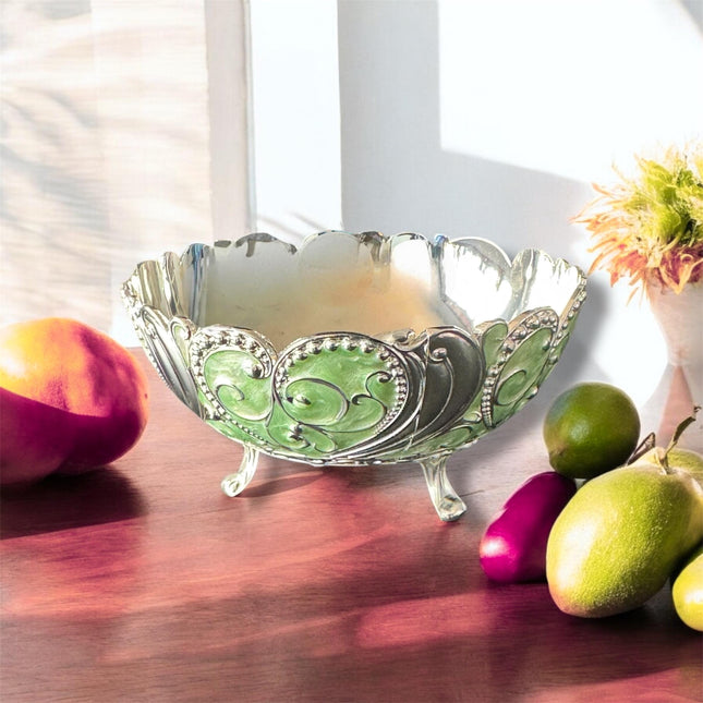 5in Pastel Green German Silver Bowl with Gift Box