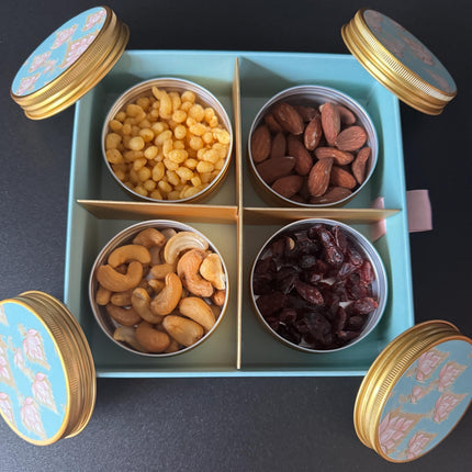 6 Pack Dry Fruits Gift Box with Handle ( Dry Fruits Not Included) with 3oz Jars