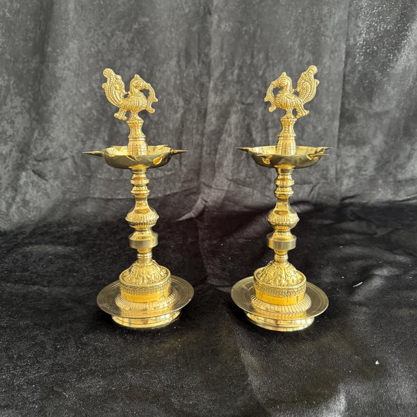11” Peacock Handmade Pure Brass Diya/Deepam