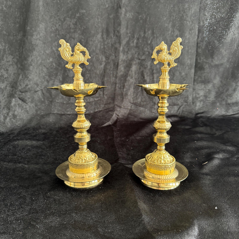 11” Peacock Handmade Pure Brass Diya/Deepam