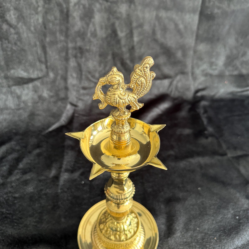 11” Peacock Handmade Pure Brass Diya/Deepam
