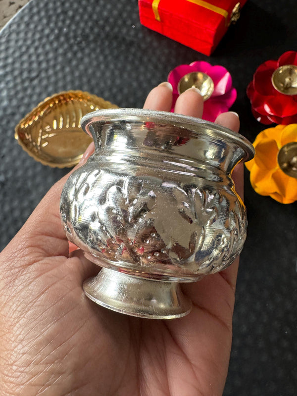 5pcs German Siver bowl with Potli Gift Bag