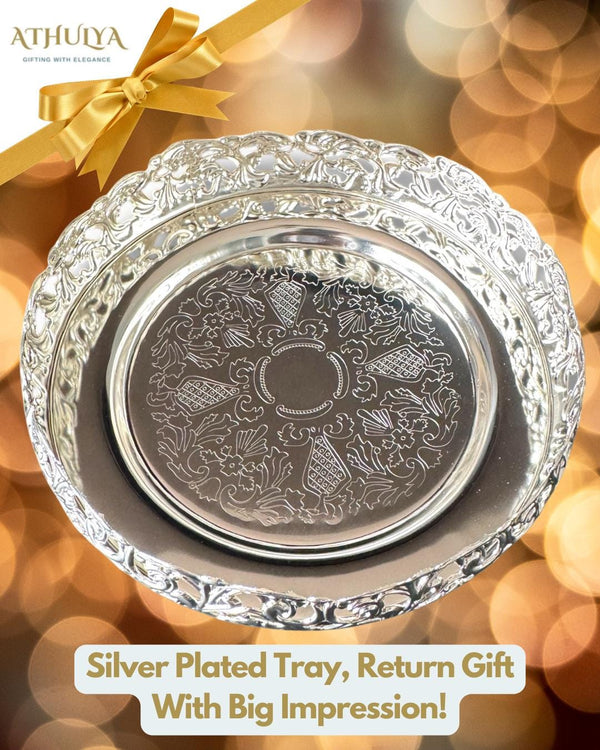 SILVER LOOKALIKE 6in Tray with Box