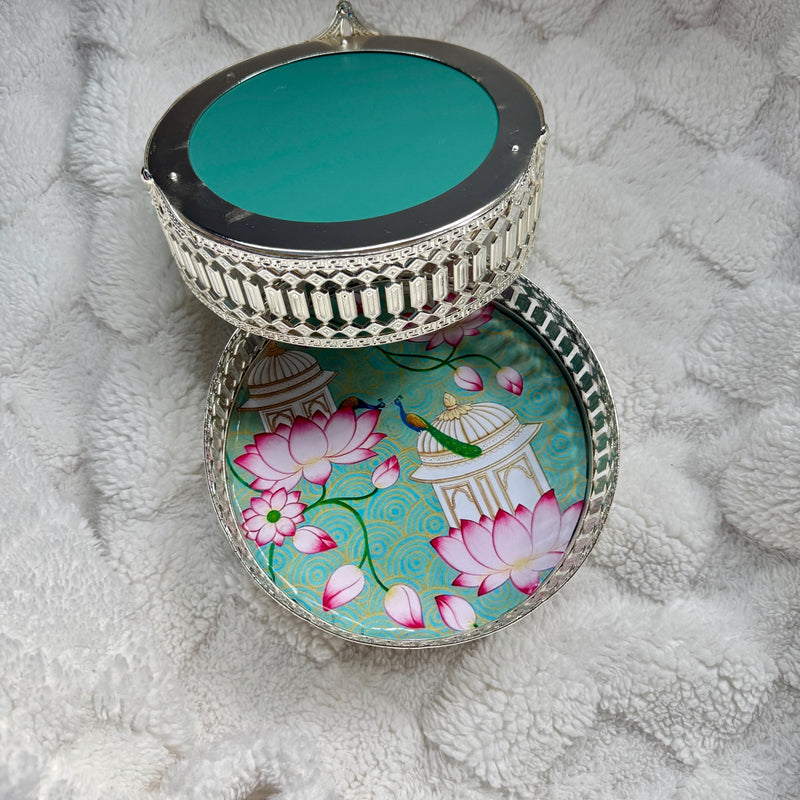 Silver Plated Pichwai Tray 6in