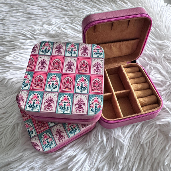 Pink Boho / Jaipur Art /Damask Small Jewelry Box