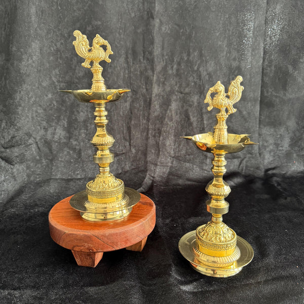11” Peacock Handmade Pure Brass Diya/Deepam