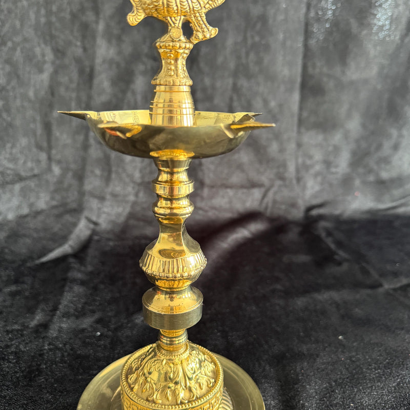 11” Peacock Handmade Pure Brass Diya/Deepam
