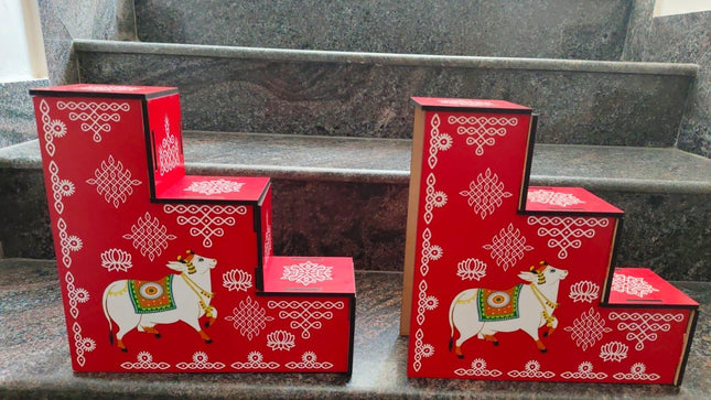 Pichwai Cow style Steps for Decoration