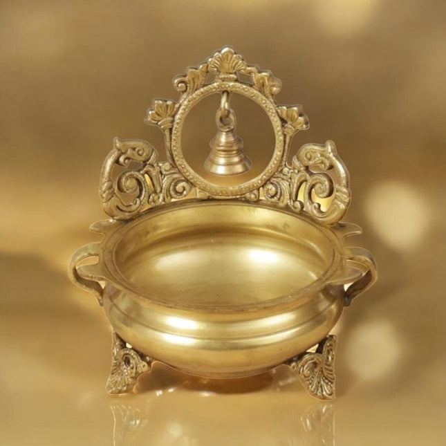 6in Brass Urli with Bell