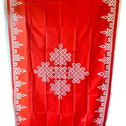 5x8ft Kolam/Muggu Backdrop - Red