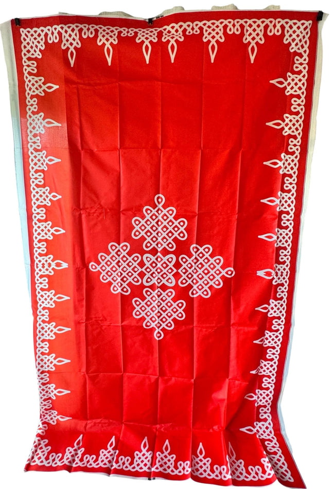 5x8ft Kolam/Muggu Backdrop - Red