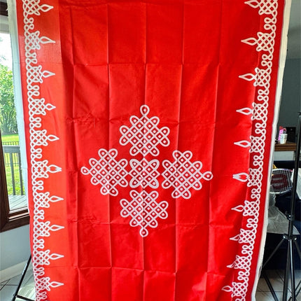 5x8ft Kolam/Muggu Backdrop - Red