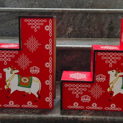 Pichwai Cow style Steps for Decoration