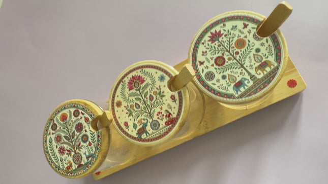 Set of Three Ethnic Spice/Condiment Jars